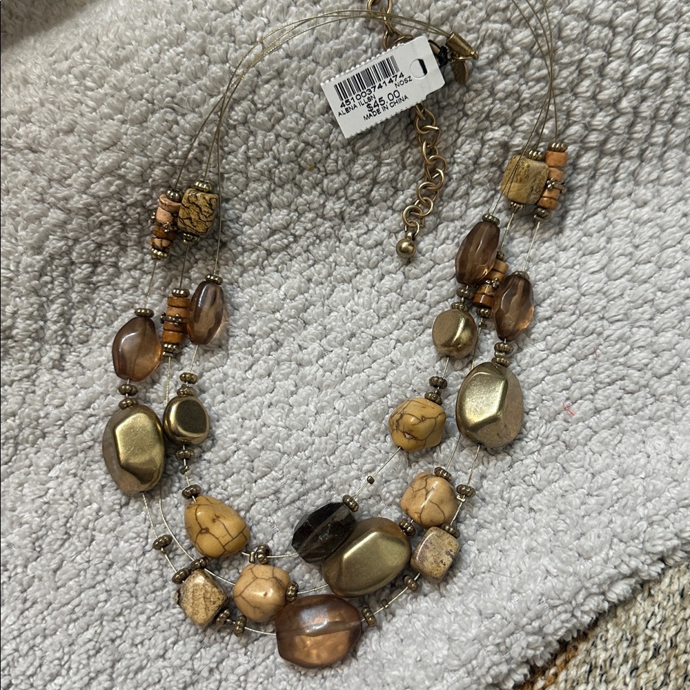 Chico's Earthy colors beaded Multi-Strand Necklace
